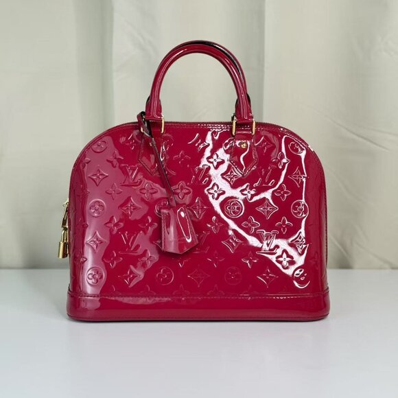 Louis Vuitton Handbags - Louis Vuitton Alma PM Bag in Red Vernis Pattern  Leather with Classic Monogram
